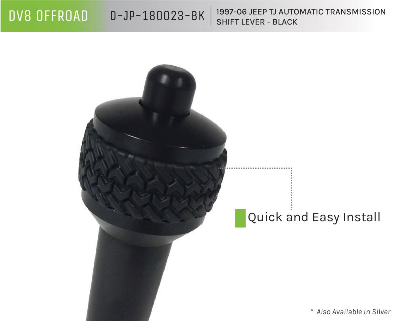 Jeep Wrangler TJ Shift Knob - DV8 Offroad - Tired Tread Design Grip - Black - `97-`06